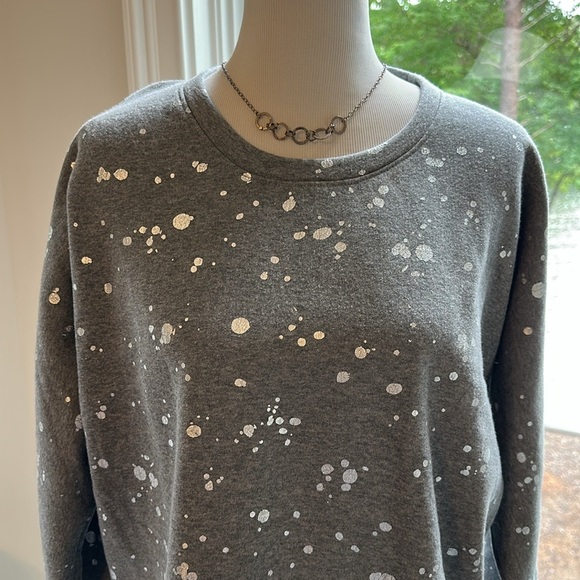 Splendid Metallic Splatter Sweatshirt, Soft, loose & Boxy, Medium, NWOT - Picture 2 of 10